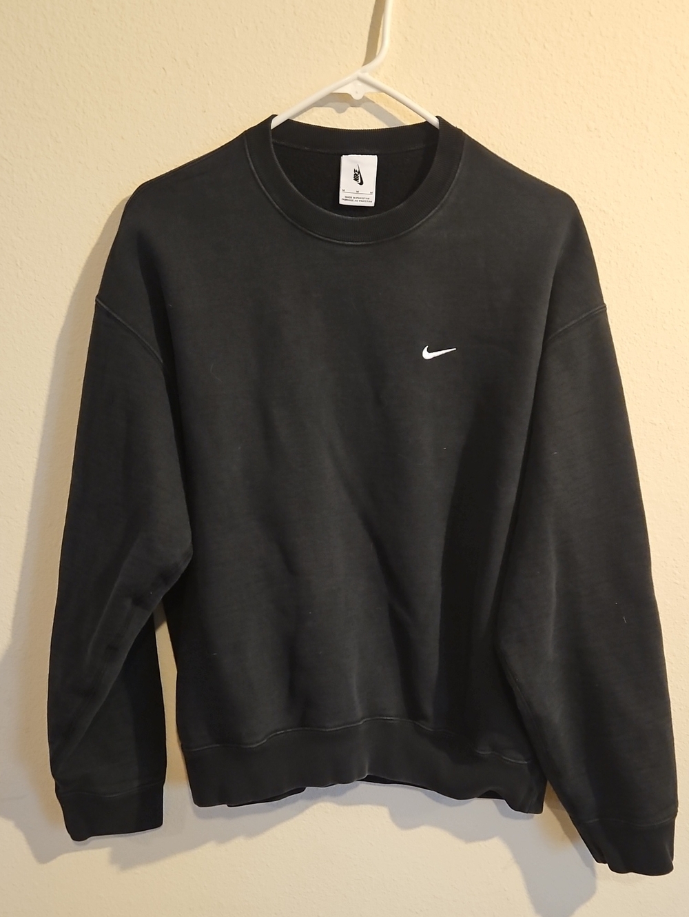 Nike Black Crewneck Sweatshirt with White Swoosh